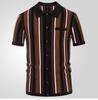 Unique broken glass print short-sleeve polo shirt, trendy casual wear for everyday occasions.