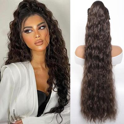 Fashionable Drawstring Style Water Ripple Ponytail Wig Women's Synthetic Fiber Wig Easy To Wear Suitable for All Occasions