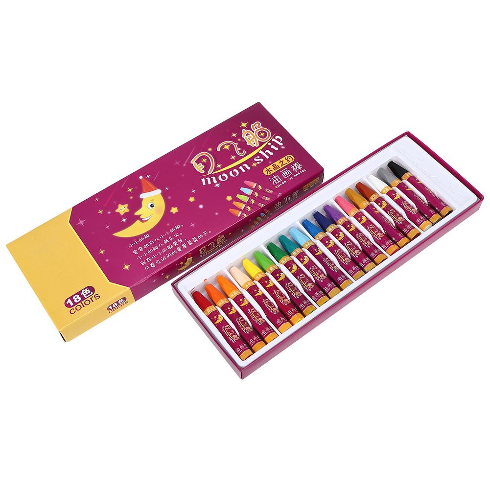 18 stycken oljepasteller giftfria barnritning målarverktyg pappersvaror konstmaterial