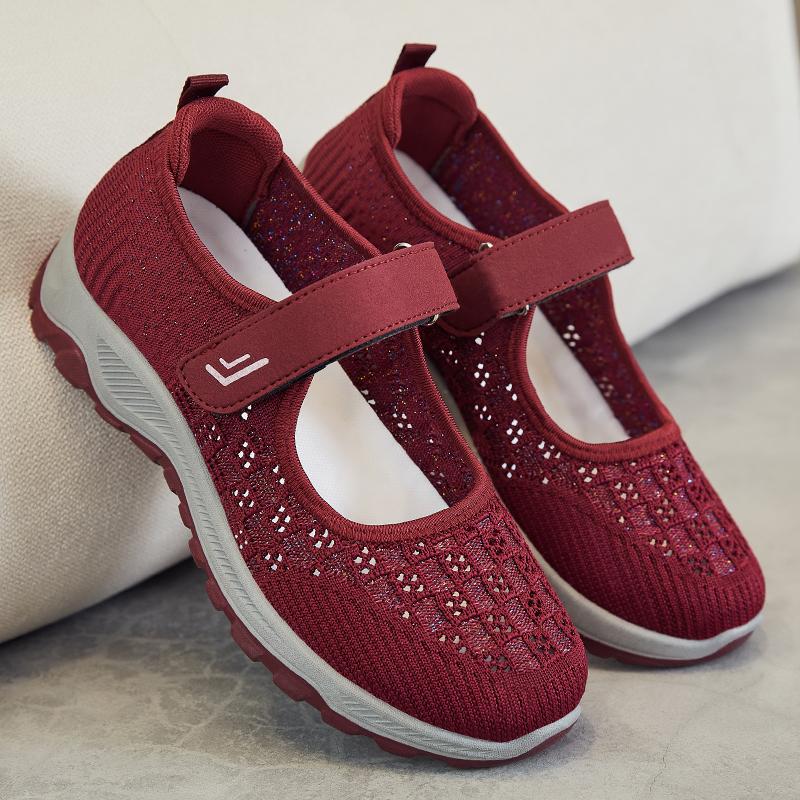 Fashion Women Sneakers Comfortable Mesh Ladies Flats Soft Platform Shoes Summer Breathable Woman Casual Walking Mom Cloth Mesh Mary