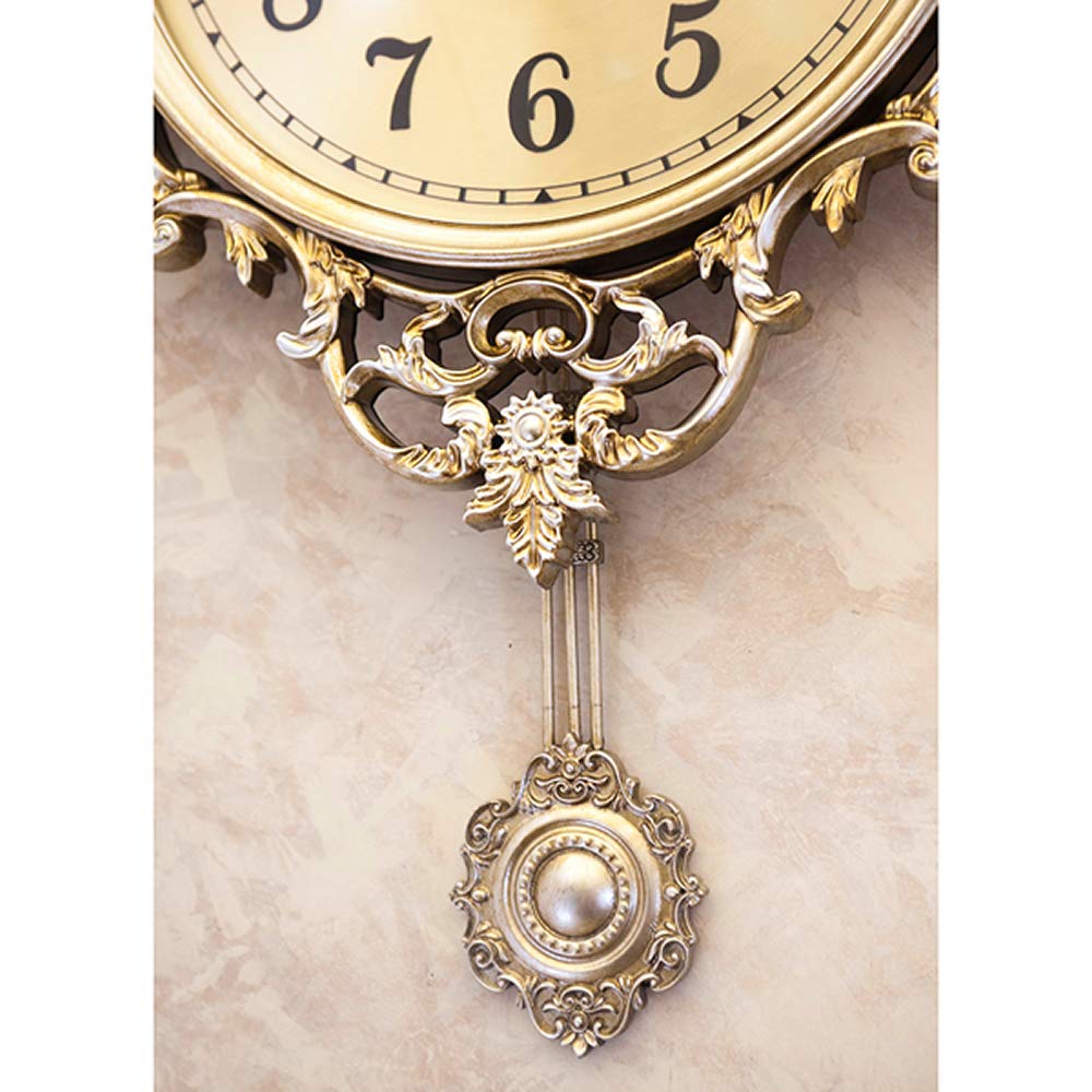 Victorian Palace Pendulum Wall Clock, Monte Carlo, with Continuous Second Hand: Int-ak-ls-h500gny