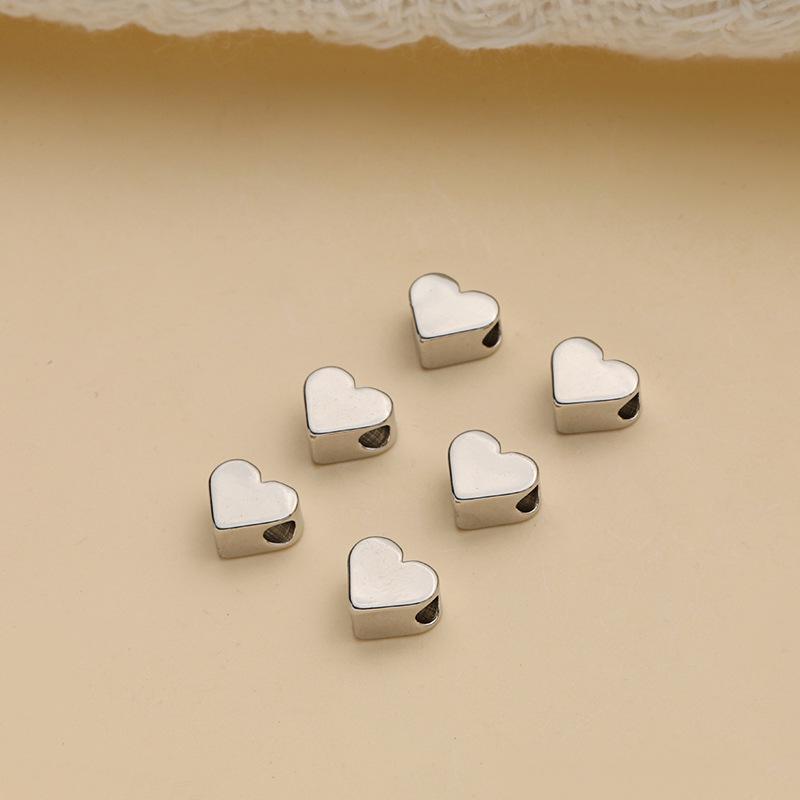 Copper-Plated 18K DIY Heart Spacer Beads for Jewelry Making: Smooth Pearl Beads for Bracelet & Necklace.