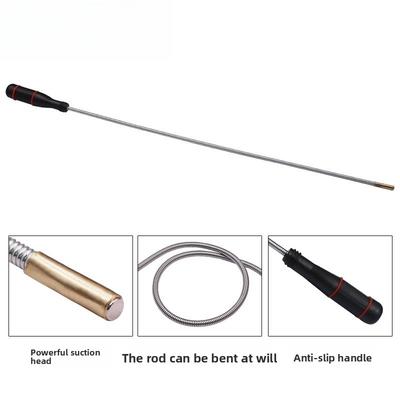 A Flexible Magnetic Pickup Tool with a Bendable Suction Rod for Locating Falling Objects To Reach the Sink Drain Pipe