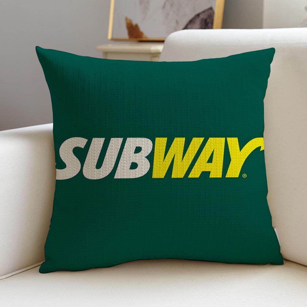 Classic SSubwayS Cushion Cover Breathable and skinfriendly linen pillowcase square removable and washable cushion