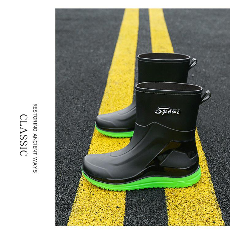 Męskie Wszechsezonowe Wodoodporne Antypoślizgowe Kalosze Robocze i Modowe