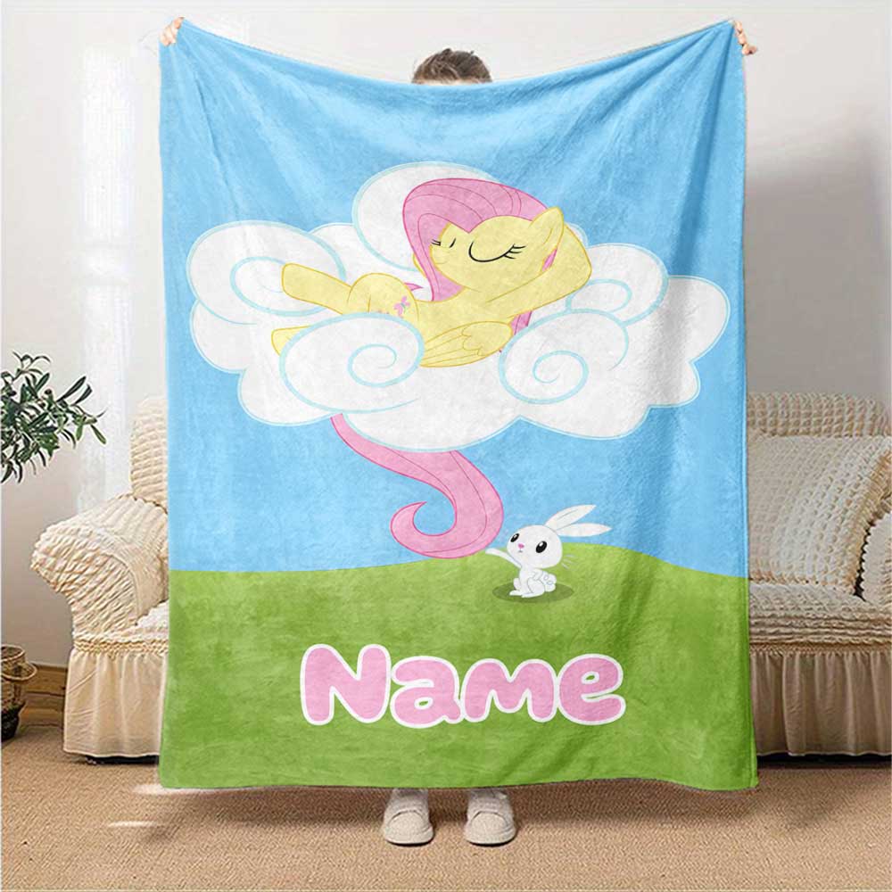 Little Pony (16) Personalized Name Blanket Gift Customizable Blanket Durable Comfort for Picnics Home Decor Nap Office Chair for All Occasions