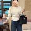 Korean-Style Waist-Slimming Knit Sweater for Women - Spring & Autumn