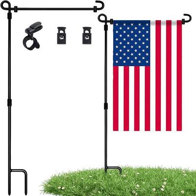 Garden Flag Stand Garden Flag Pole Holder Metal Garden Flag Holder Stand Yard Flag Holder for Outdoor Garden Lawn
