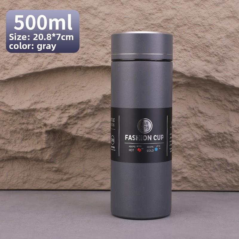 500ml  Business Thermos Cup Stainless Steel Water Cup Portable Tea Office Cup Men's Car Travel Cup