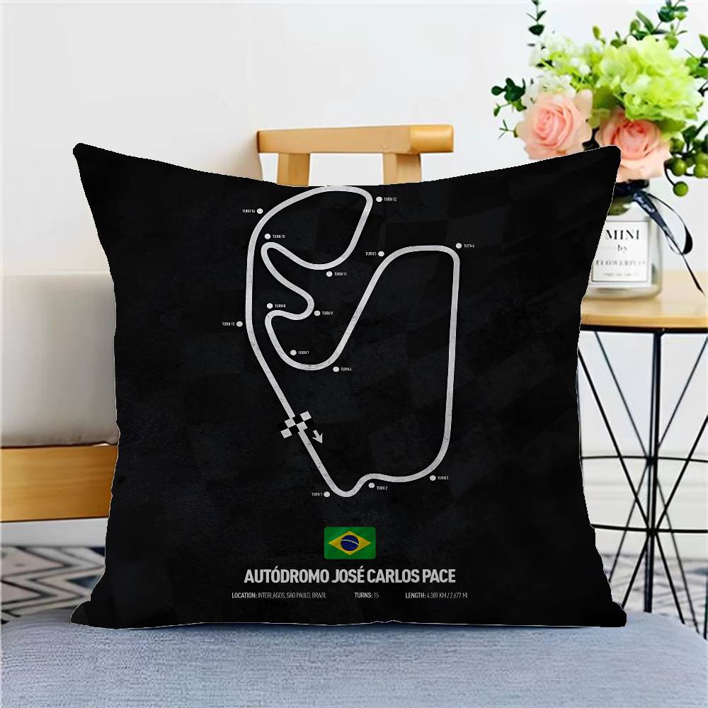 F1 Track Personalized Pillow Cover Kids Bedroom Wild Party Decor Pillowcase Kid Birthday Shower Gift