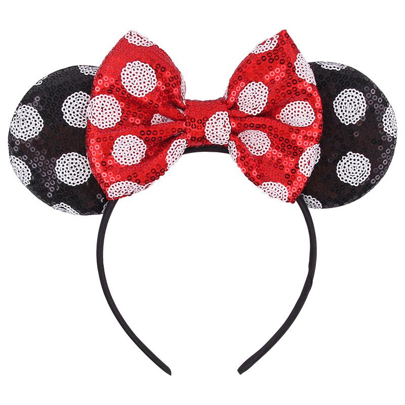 Newest Mouse Ears Headband Kid Adult Festival Party Sequins HairBow Hairband Women Girl Hair Accessories Gift