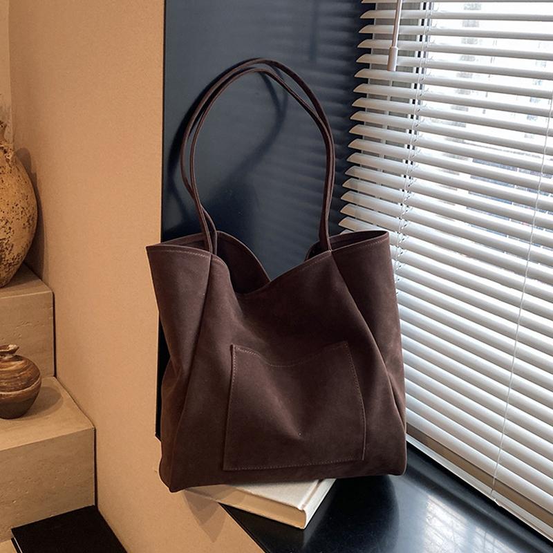 Suede Shoulder Bag for Women's Handbags Purse Fashion Large Capacity New Autumn and Winter Versatile Commuting Tote Bag KTY