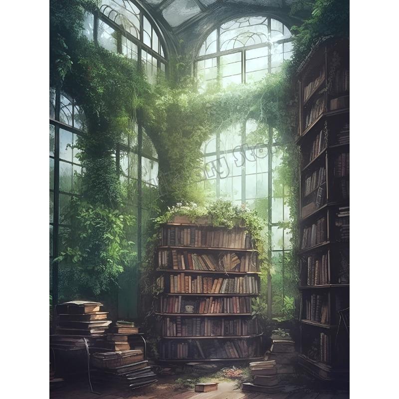Victorian Botanical Greenhouse Wizard Library Apothecary Fantasy Haunted House Poster Wall Pictures Canvas Painting Home Decor