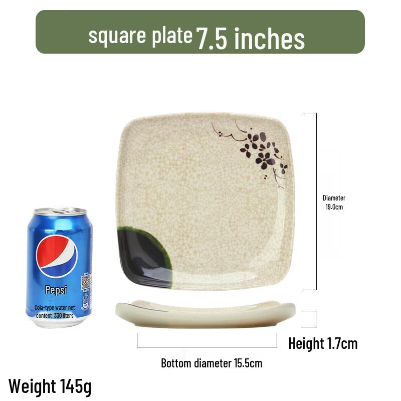 Qianxing Green Lotus Melamine Square Dinner Plates