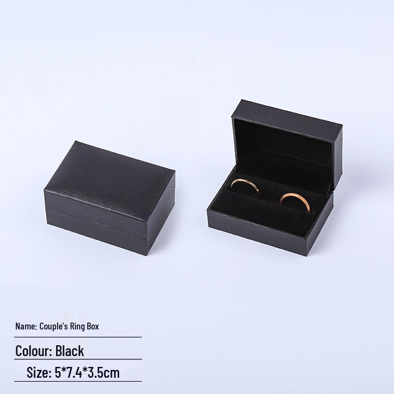 Black Right Angle Flip-top Jewelry Gift Box - Ring & Earring Packaging with Logo Printing
