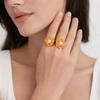 Dripping Oil Enamel Finger Ring Camellia Flower French Irregular Ring Flower Ring  Women