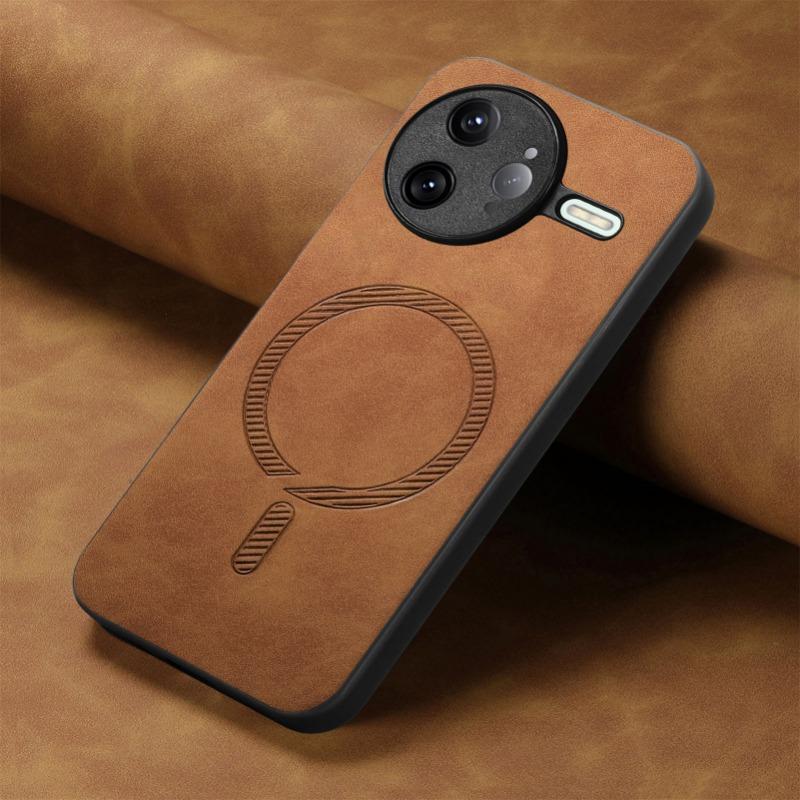 

Магнитный кожаный чехол для POCO F7 Ultra F7 Pro Magsafe Матовый противоударный бампер Чехол для POCO F7Pro F7Ultra X7 Pro Shell For POCO X7 коричневый