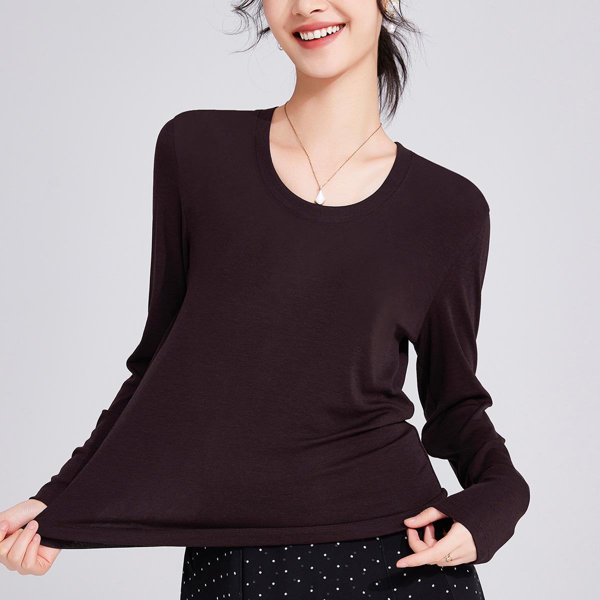 

Воротник [Тенсел + Овечья шерсть] базовая рубашка женская новая приталенная майка M