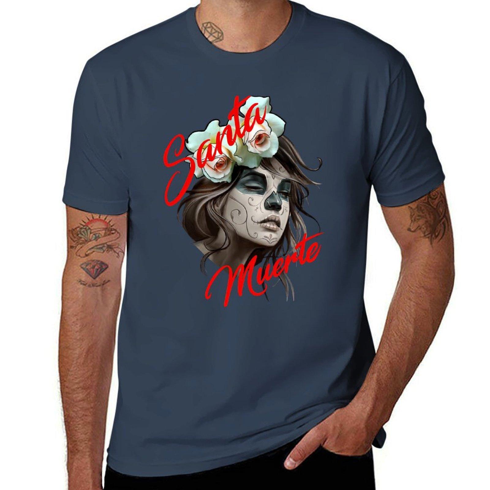 Santa Muerte Mexican Girl Tshirt Street Fashion Casual Tee Shirt S