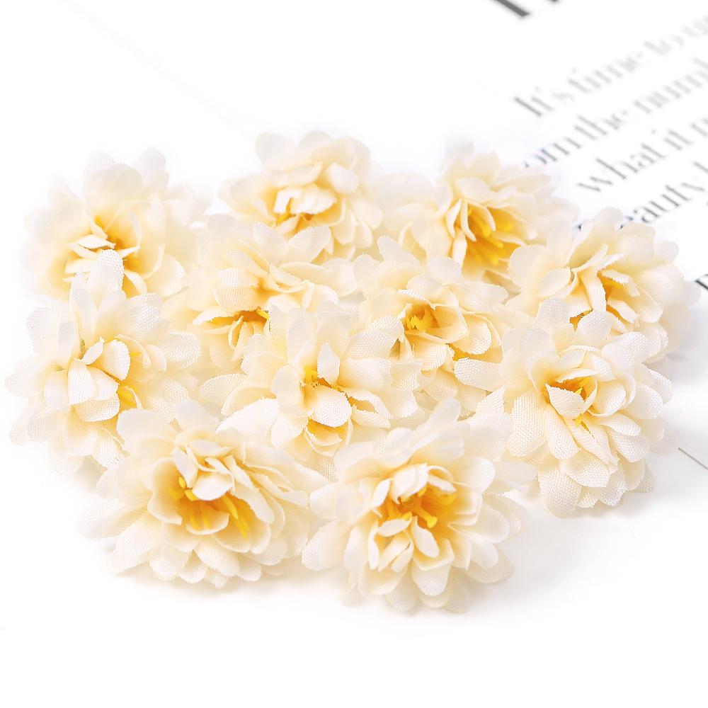 10/20/30PCs Daisy Artificial Flowers 3cm Silk  Fake Flower for Home Room Decor Wedding Decoration DIY Craft Wreath Accessories
