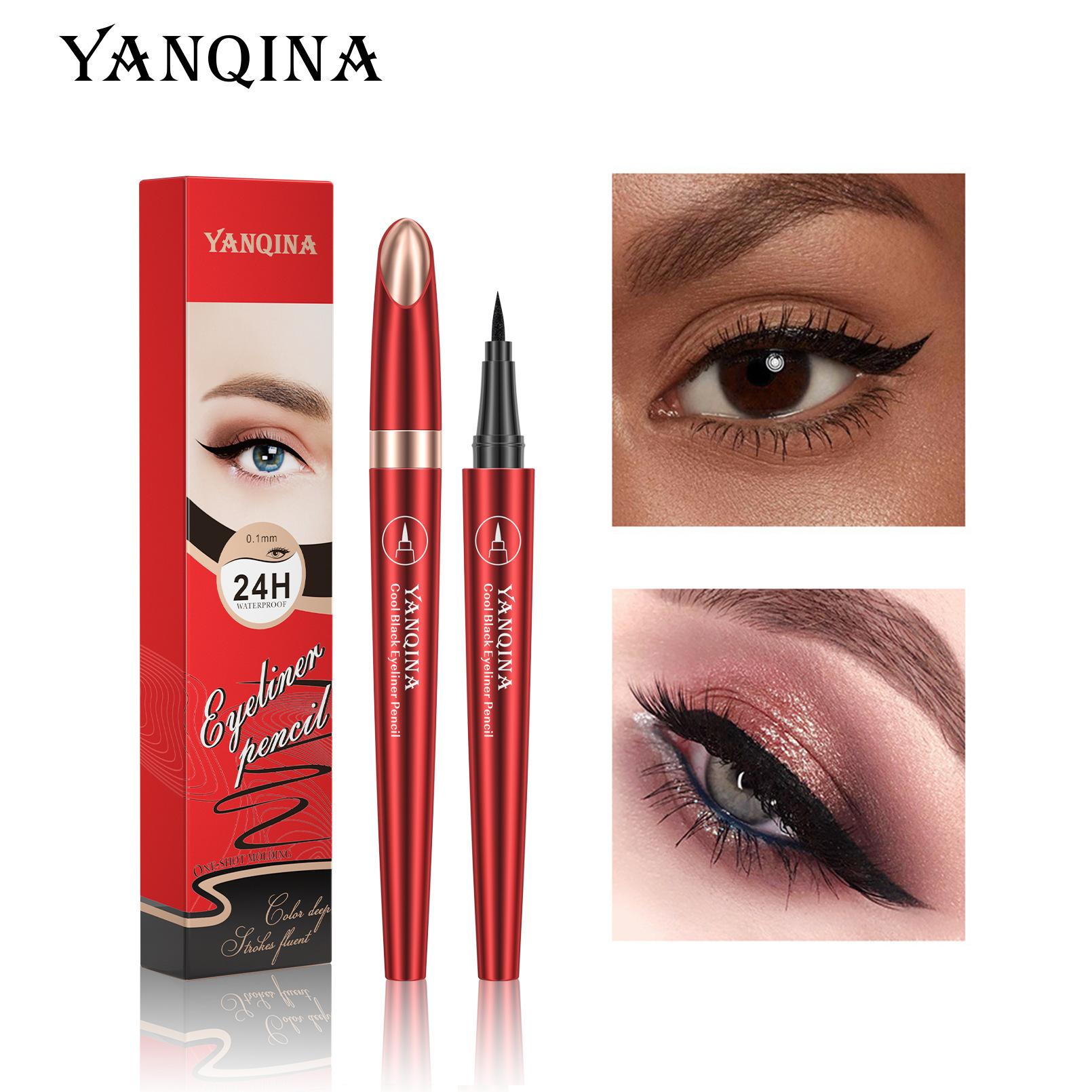 

Cool Black Hard Head Eyeliner, Waterproof, Non-Smudging, Non-Makeup Quick-Drying Eyeliner Pen Makeup 1g*3pcs