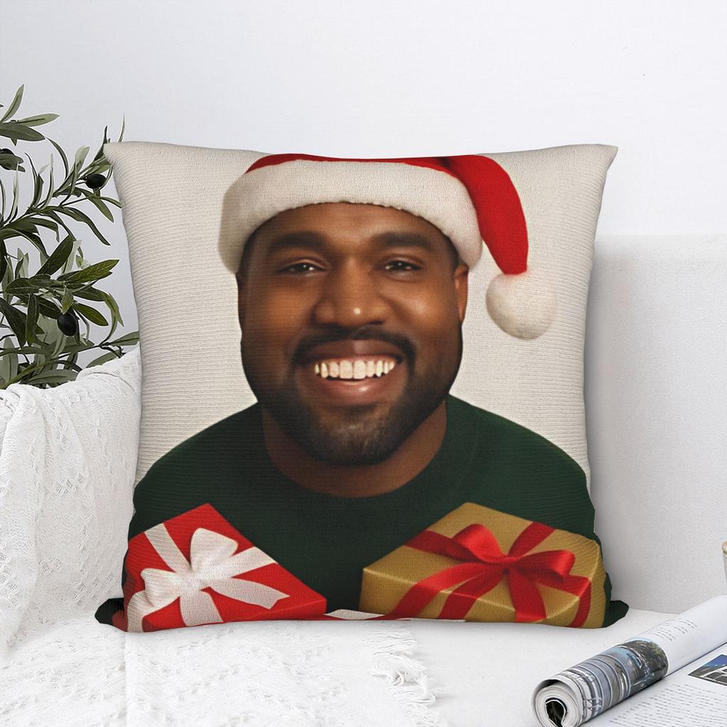 Kanye Meme Xmas Pillowcases Retro Trendy Pillow Case For Living Room Bed Chair Soft Pillow Cover