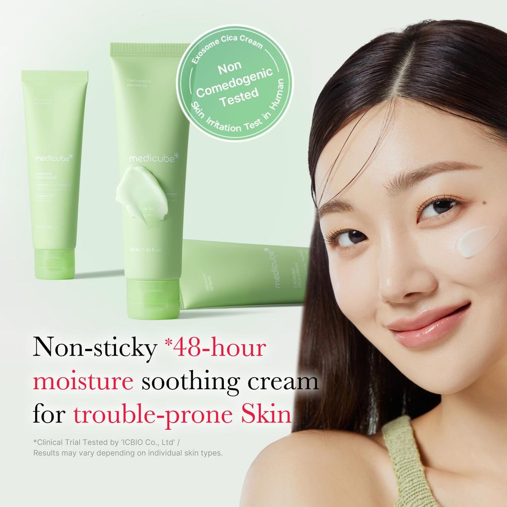 Medicube Exosome Cica Cream, Moisturizing, Moisture Barrier, Hydrating, Skincare, Korean Cosmetics, Moisturizing