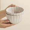 Delicate Petal Small Bowl Ceramic Bowl Rice Bowl Household Eating Bowl Breakfast Bowl Simple Style Tableware Dessert Bowl