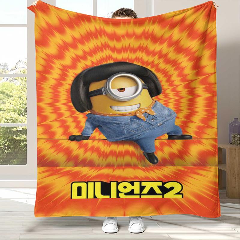 

Cute Minions cartoon Flannel Blanket,Ultra Soft Warm Plush Throw for Home Bedroom Bed Sofa Cover Camping Picnic gift kids 75x90cm