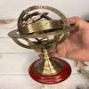 Set Of 2 Brass Armillary Sphere Astrolabe Nautical Marine Tabletop Globe  Sphere  Spherical 15.24 Cm and 20.32 Cm