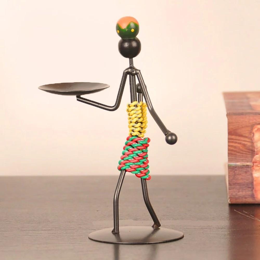 1pc Knick-knack Props Candle Holder Handmade Iron Romantic Candlelight Candlestick  Home Decor