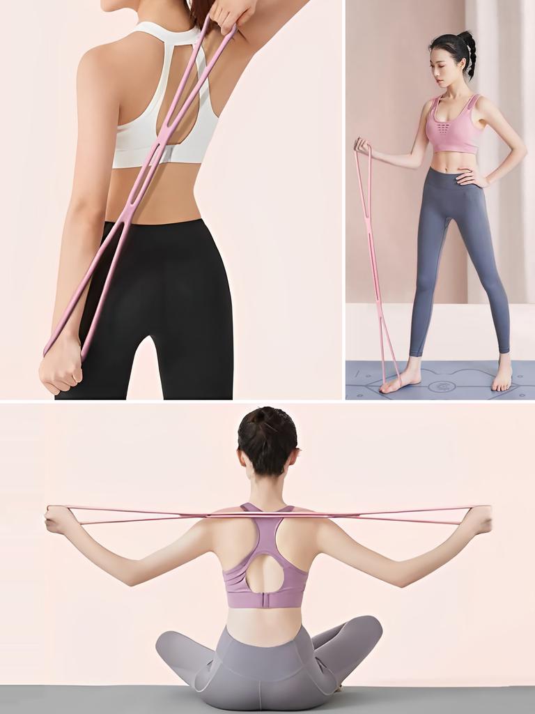 Yoga Widerstandsband 8-förmiges Fitness-Widerstandsband Elastisches Trainings-Arm-Rücken-Schulter-Übungs-Dehnungs-Pilates-Werkzeug