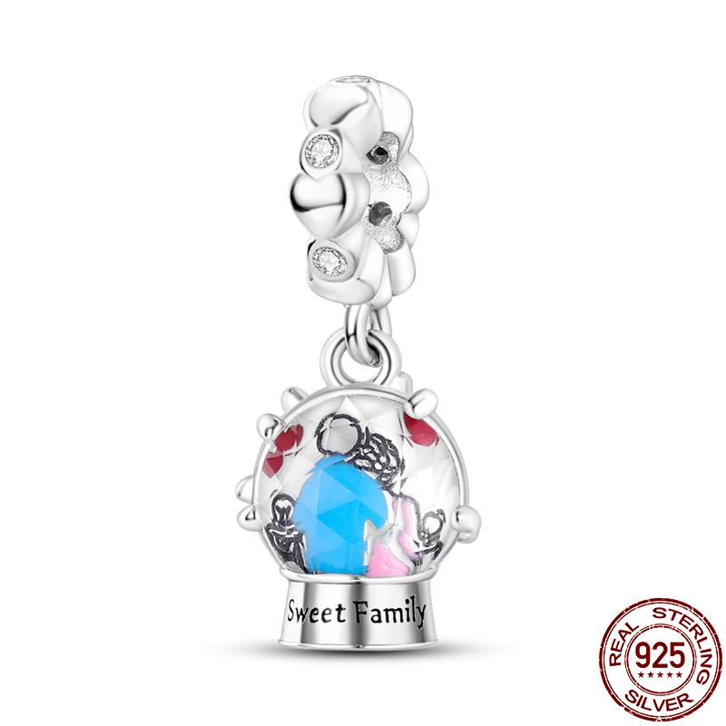 S925 Sterling Silver Luminous Colorful Fireflies Charms Fit  Bracelet Bead DIY Jewelry For Women Gift Hot Sale