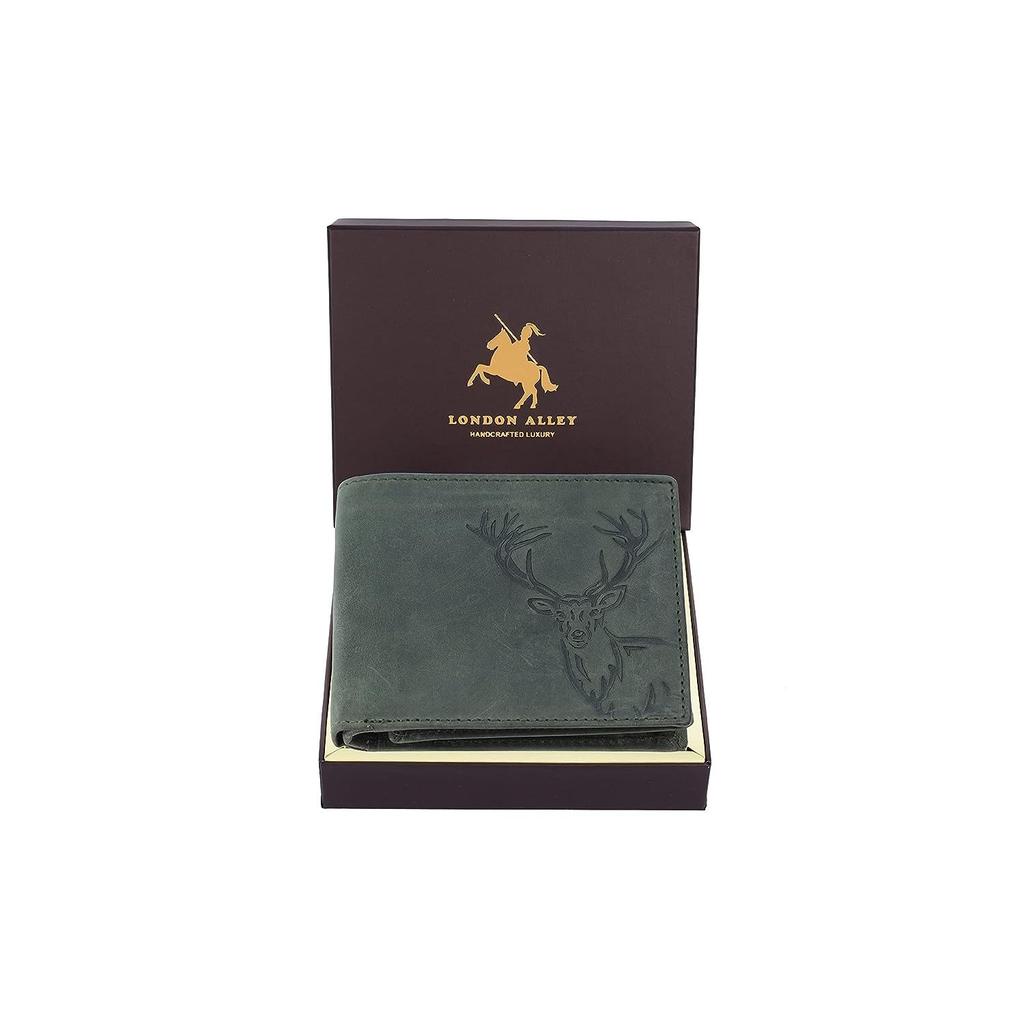 LONDON ALLEY Elk Vintage Brown Men's Leather Wallet.