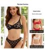 Neues Sexy Europäisches & Amerikanisches Spitzen-BH-Set - Rot Dünn Raffiniert Französischer Stil für einen Minimierenden Look