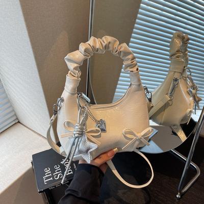 Handtasche mit Plissee-Schleife Damen Sommer neue Kette vielseitige Schultertasche Umhängetasche hochwertig