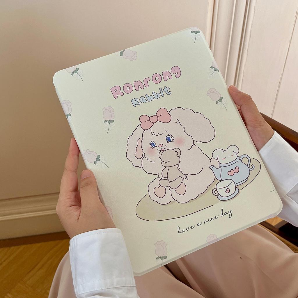 Zhao Lusi Style Rotating Tulip Rabbit Case for iPad Pro 2021