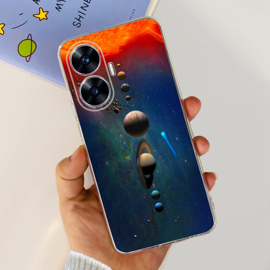 For Realme C55 4G Case RMX3710 Colorful Painted Cover Soft Slim Fundas Phone Case For Realme C55 C55 RealmeC55 Back Cover Bumper