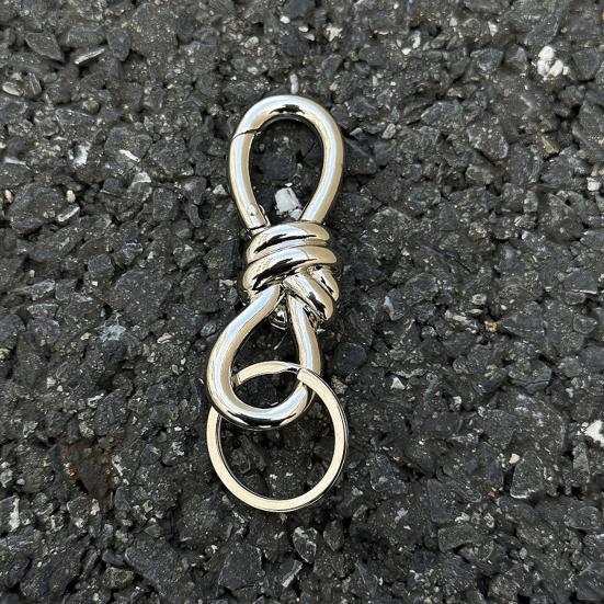 Keychain Hook Durable Spring Movement Handmade Knotted Pendant Handcrafted Rotating Rope Hook Keyring Accessory