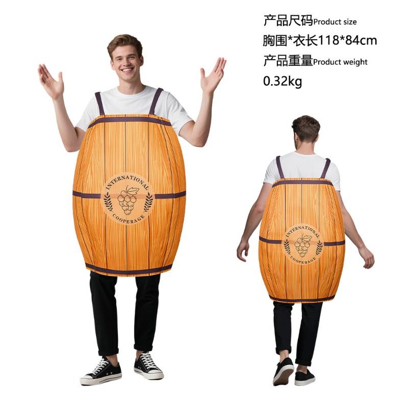 

Хэллоуин пивной костюм кег-вечеринка костюм забавный пародийный костюм пивной карнавальный сценический костюм One Size