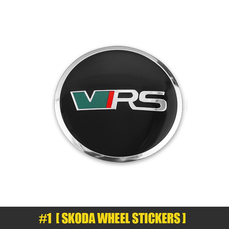 

2025 Hot 4Pcs Car Wheel Center Hub Cap Rim Cover Stickers Accessories For Skoda Yeti Derivati Rapid Scala Vrs A4 A6 A7 2 3 A5 Ka