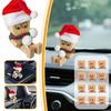 1PCS Christmas Style Wooden Man Car Decor Ornament Swinging Leg Stress Relief Toy Natural Wood Auto Interior Accessories