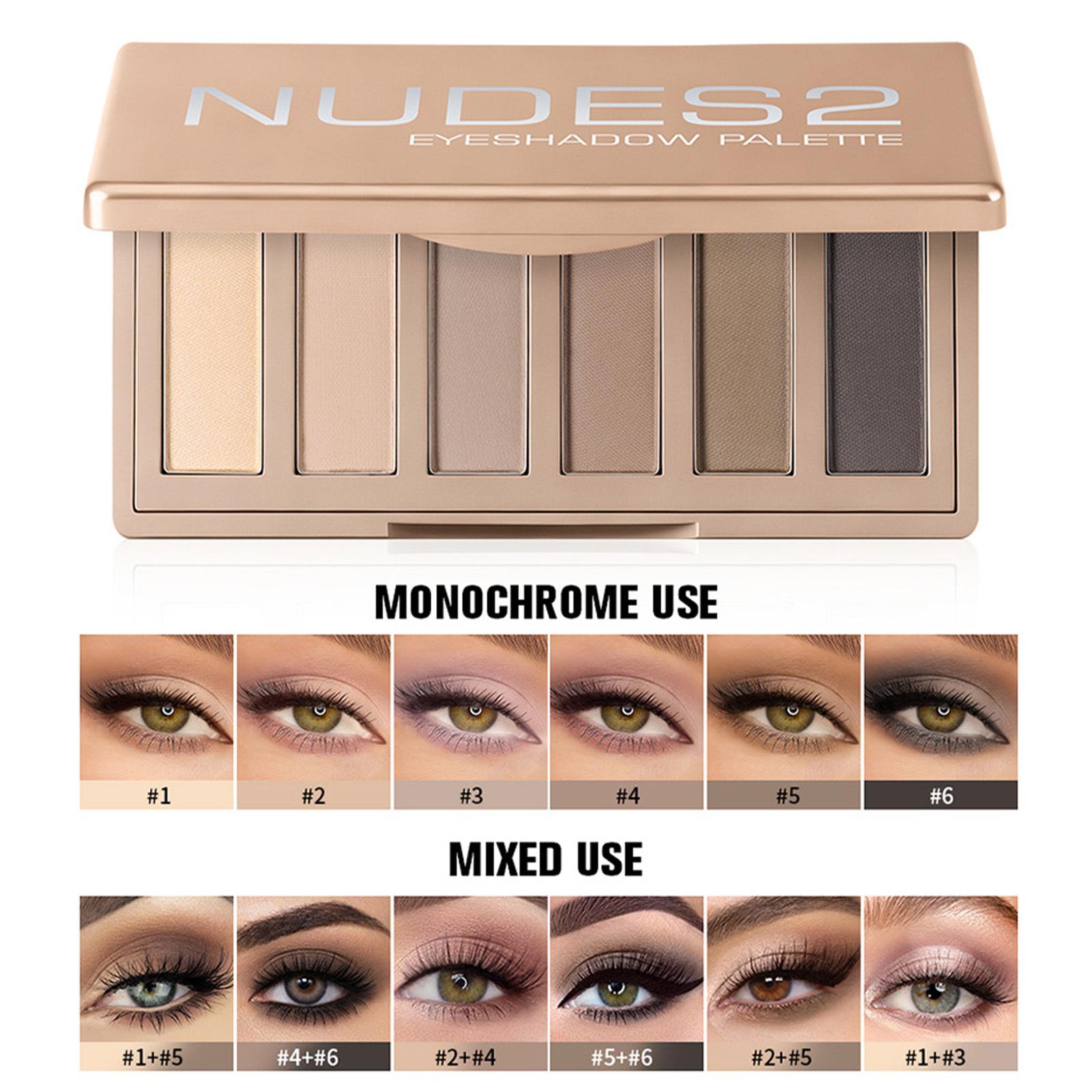 Mini Matte Eyeshadow Set – 6 Taupe Brown Colors, Water-Resistant Pigmented Palette One Size