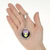 Green Alien Double-Sided Rotating Pendant Keychain - Gift & Souvenir