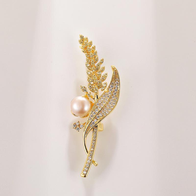 Bo Xin Yun Elegant Wheat Ear Brooch - Korean Style Coat Corsage Gift Pin