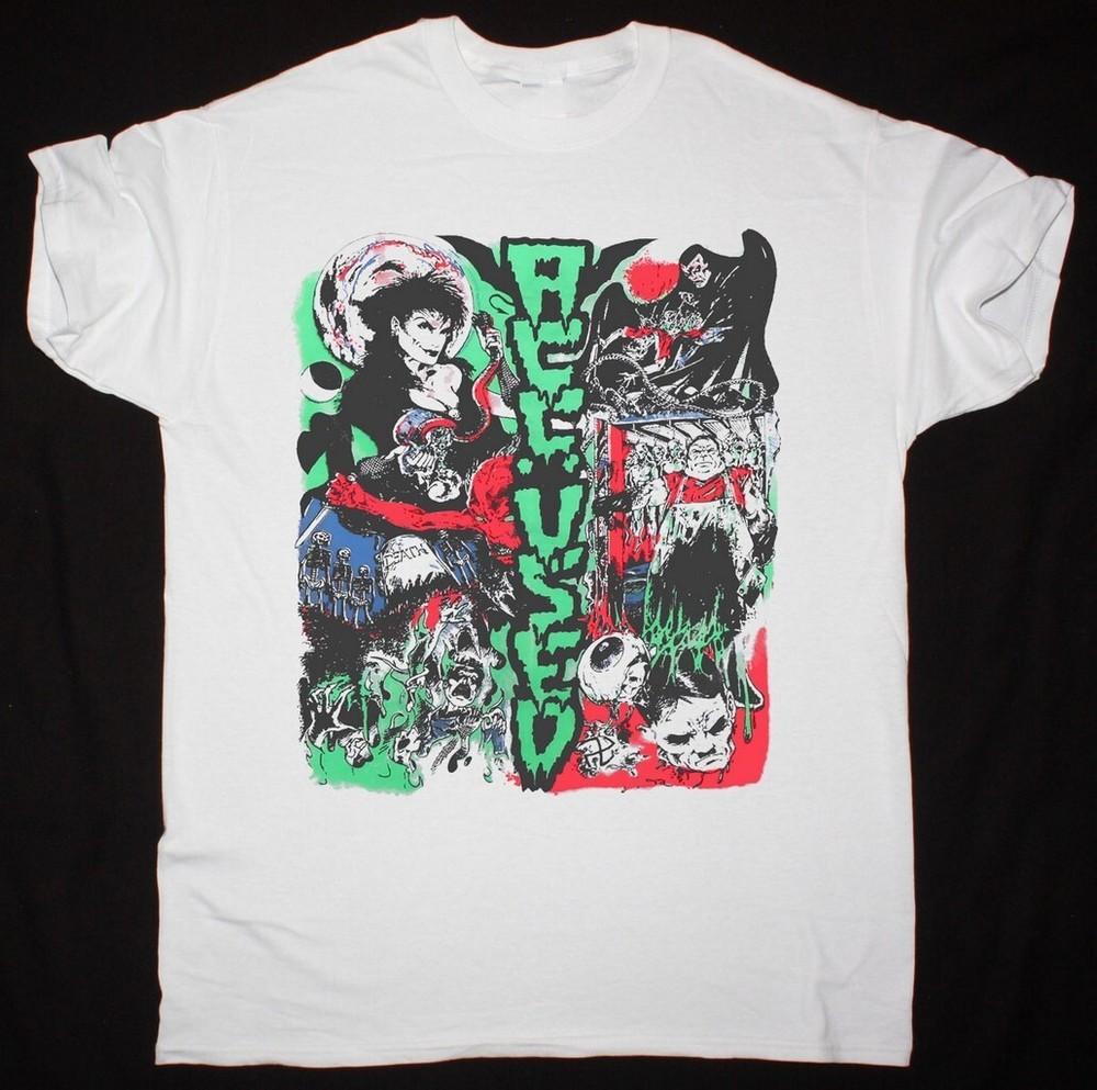 THE ACCUSED PANIC IN THE CASKET NEW WHITE T SHIRT UNISEX Unisex T-Shirt L