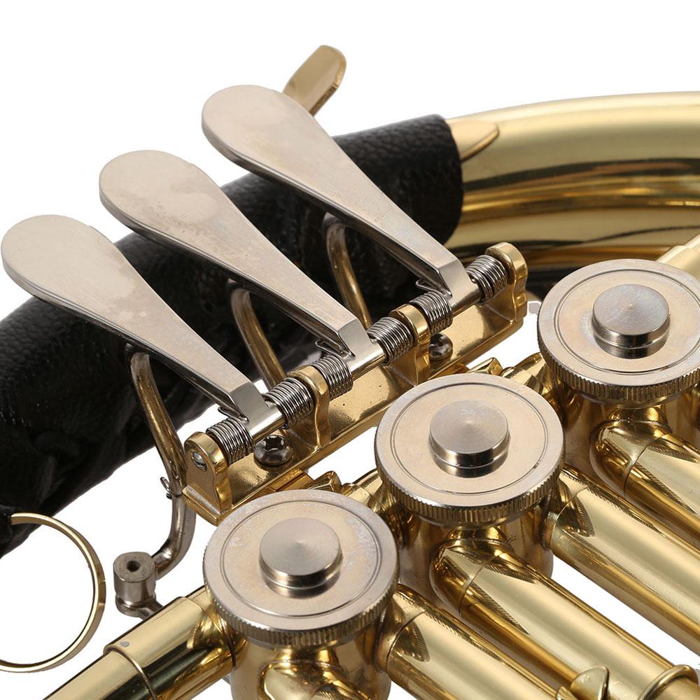 Bb Single French Horn 3 Key Brass Gold Lacquer Single-Row Split French Horn Wind Instrument with