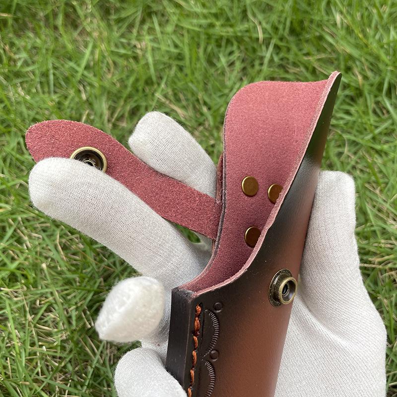 23 CM Fixed Blade Knife Straight Holder Cowhide Scabbard Knife Cover Leather Sheath Case Hunting Knife Holsters Belt Buckle