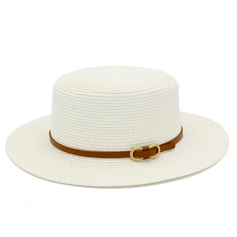 Summer Sun Hat Fashion Flat Top Straw Hat Sun Beach Hat Stall
