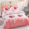 Single duvet cover Printed red quilt cover Thickened plant-cashmere cartoon multicolored bed cover 220x240 double bedding